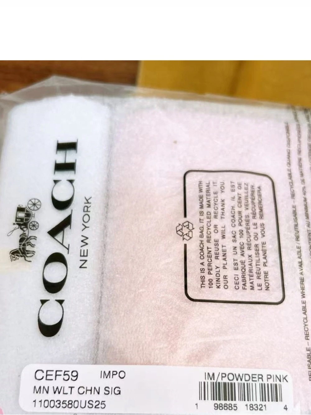 Coach Mini Wallet on Chain in Signature Canvas, full inclusion w/ box & dusty - Picture 13 of 13